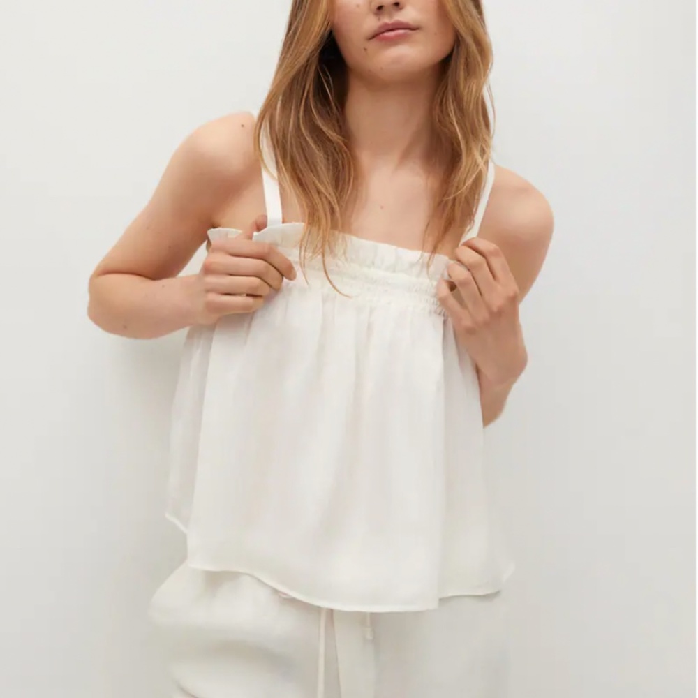 Mango Flowy Strap Top
